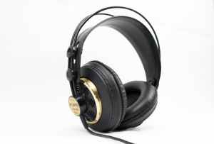 black corded headset