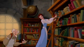 belle and bookcases