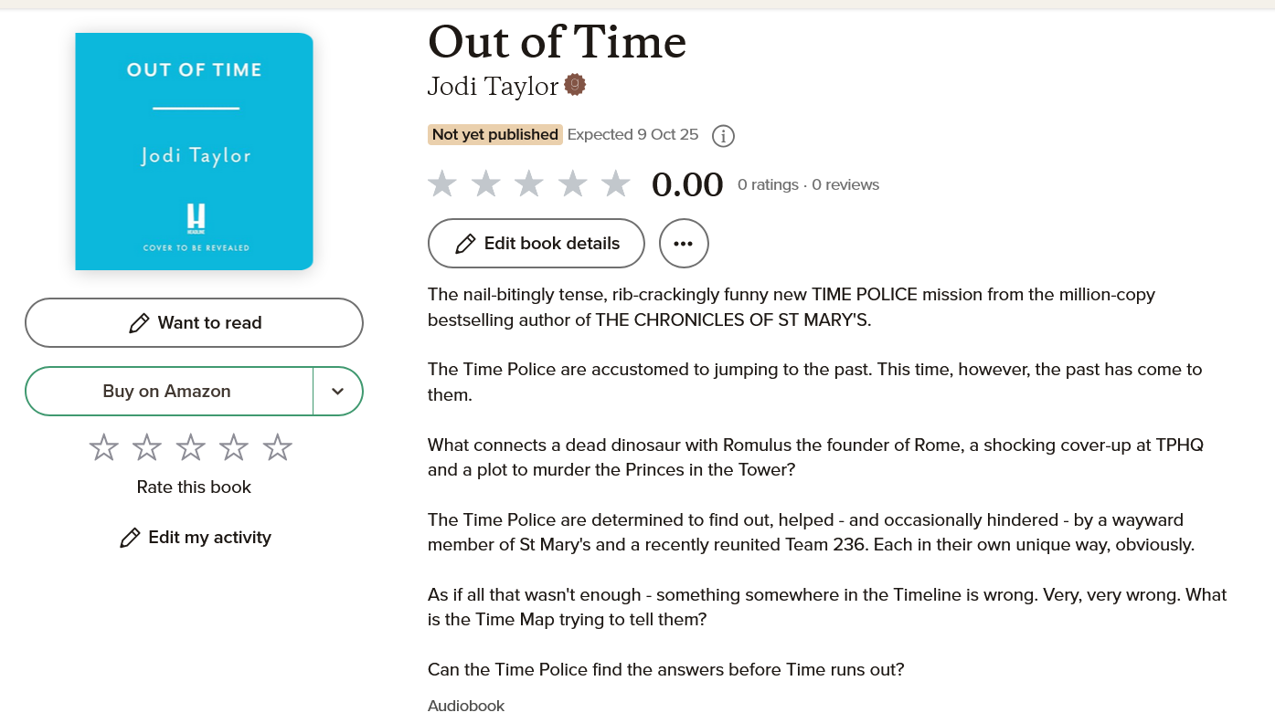 Out of Time (The Time Police Book 6) by Jodi Taylor Goodreads